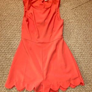 Coral scalloped romper